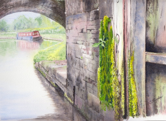 Leaving Weston Lock, watercolour, 8" x 12" (Christine Rigden)